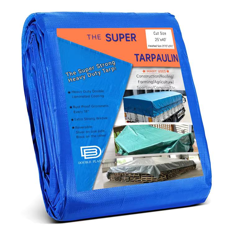 Feuille de bâche PE multi-usages, poids moyen, imperméable, robuste, coupe-vent